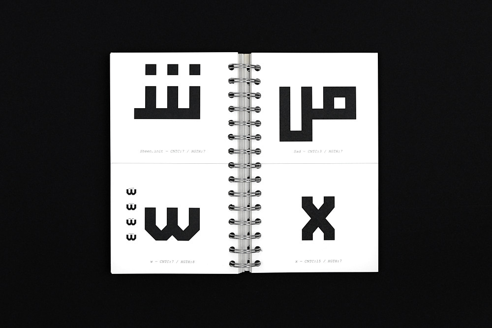 Pages intérieures du specimen du caractère typographique Matahah 11/13